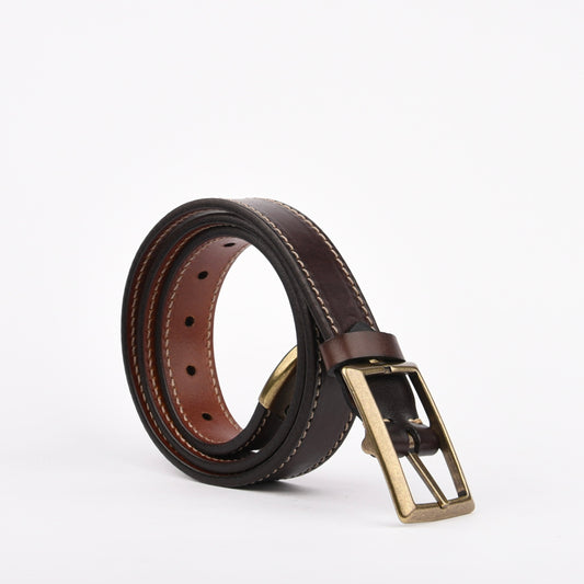 Genuine leather belts for men in double faces (Brown and Camel)