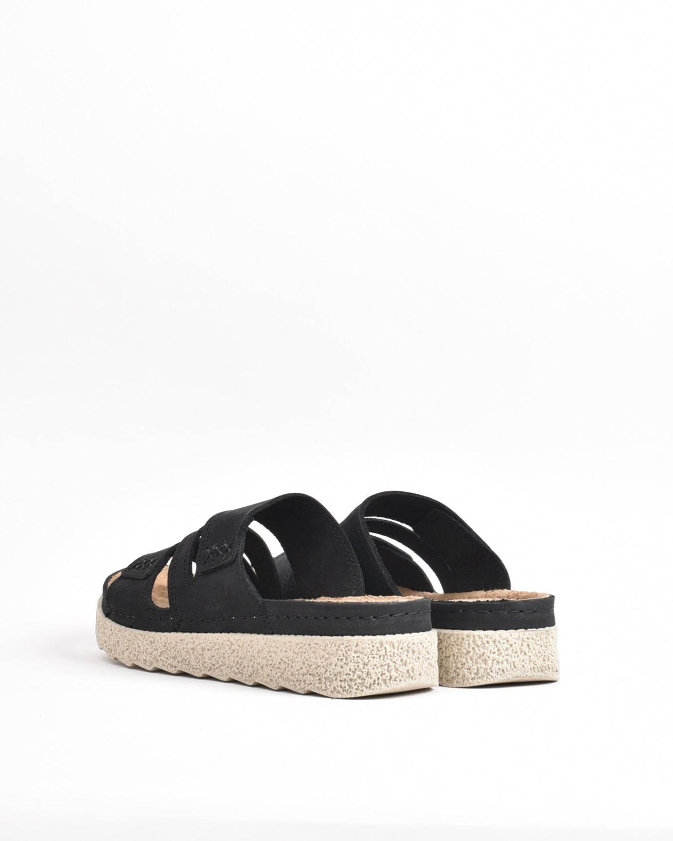 SHALAPI NAPOLI genuine leather slippers for women in Black.