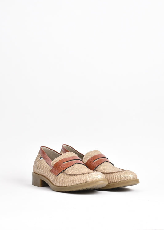 Dorking Fluchos Classic Comfortable Medium heel Sandal for women in Caber-gold