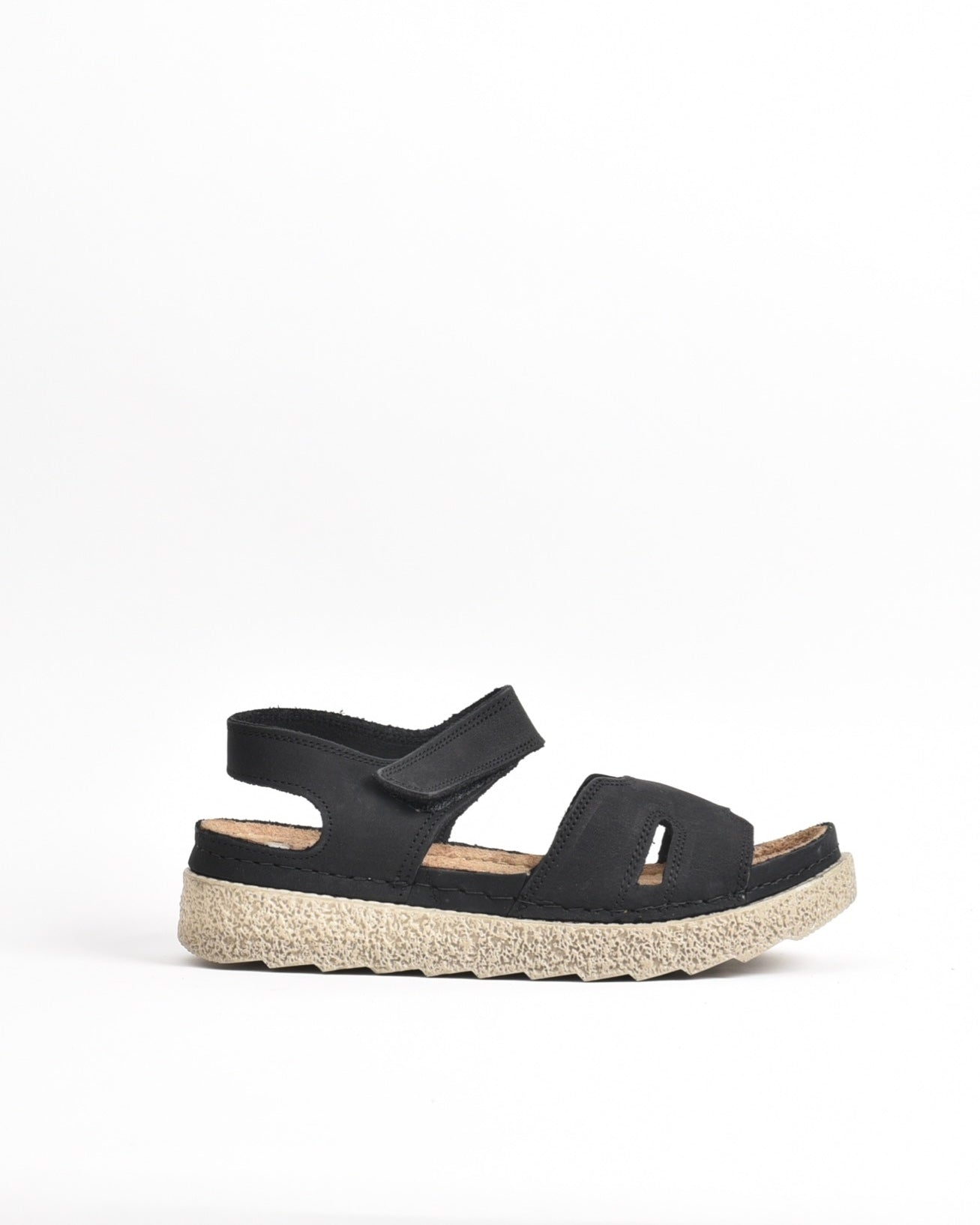 SHALAPI NAPOLI genuine leather Sandal for women in Black.