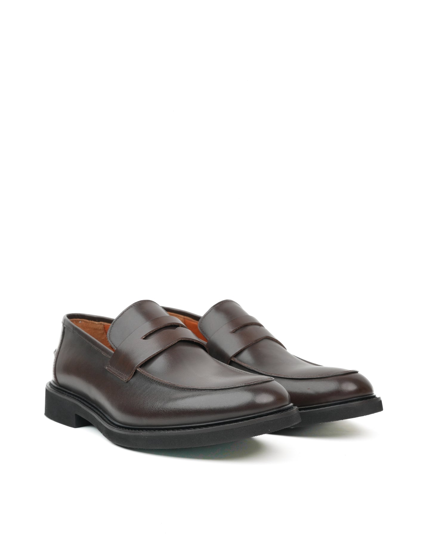 Italian loafers for men in crust brown
