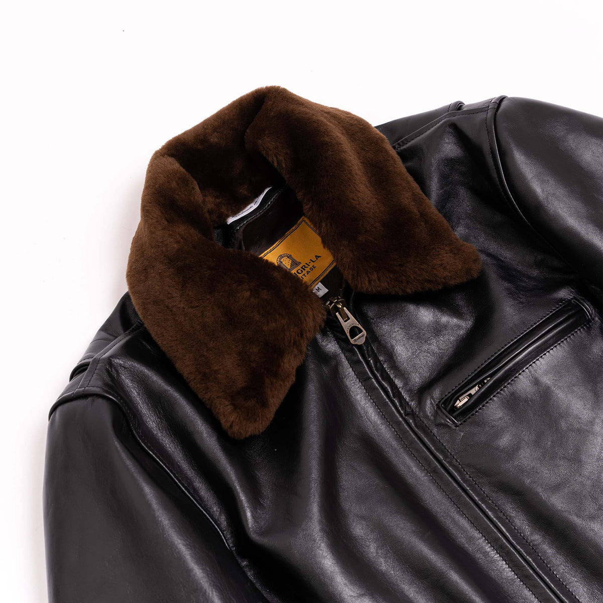 Shalapi italian leather Jacket for men  made in Napoli in black