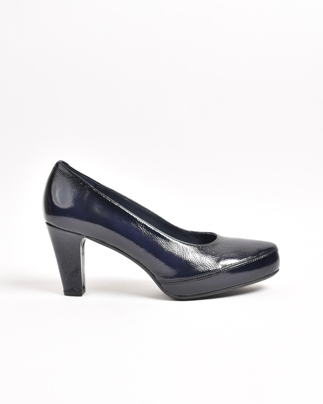 Fluchos classic high hell shoes for women in shiny blue