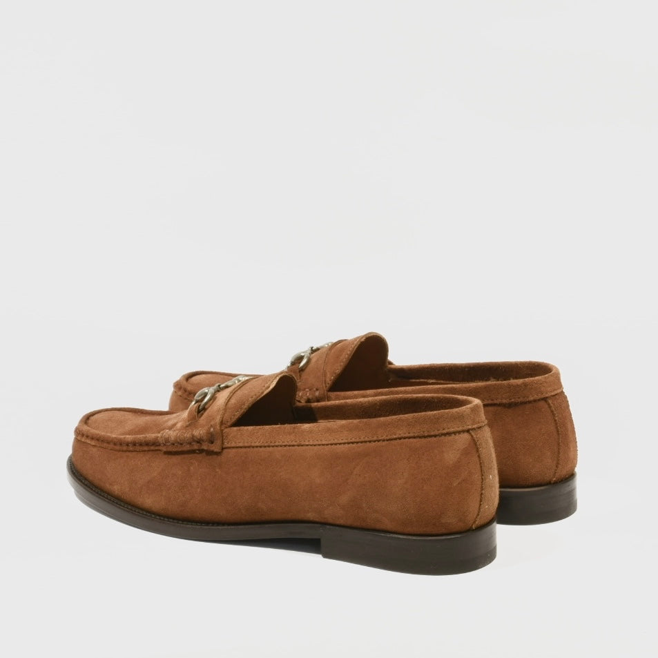 Shalapi Italian loafers for Men in suede Camel