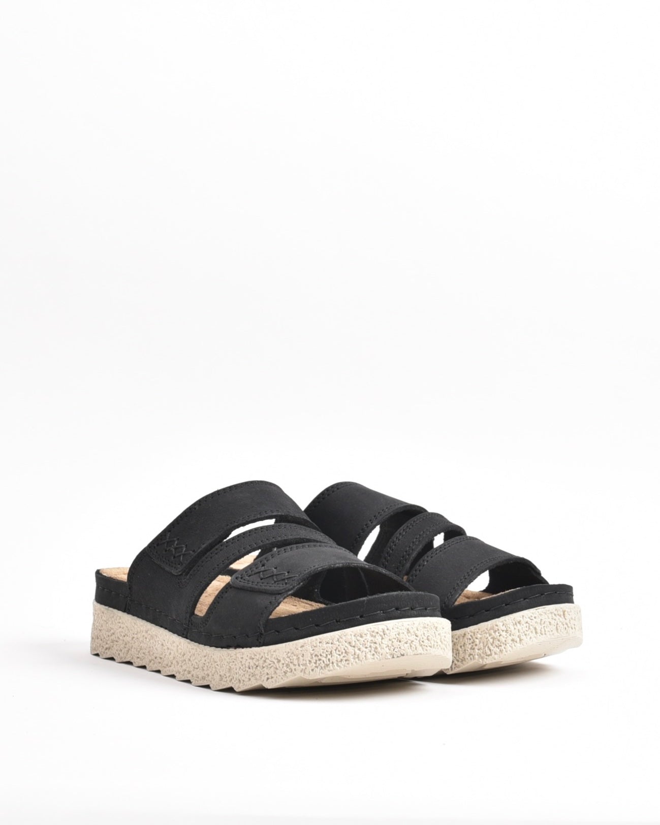 SHALAPI NAPOLI genuine leather slippers for women in Black.