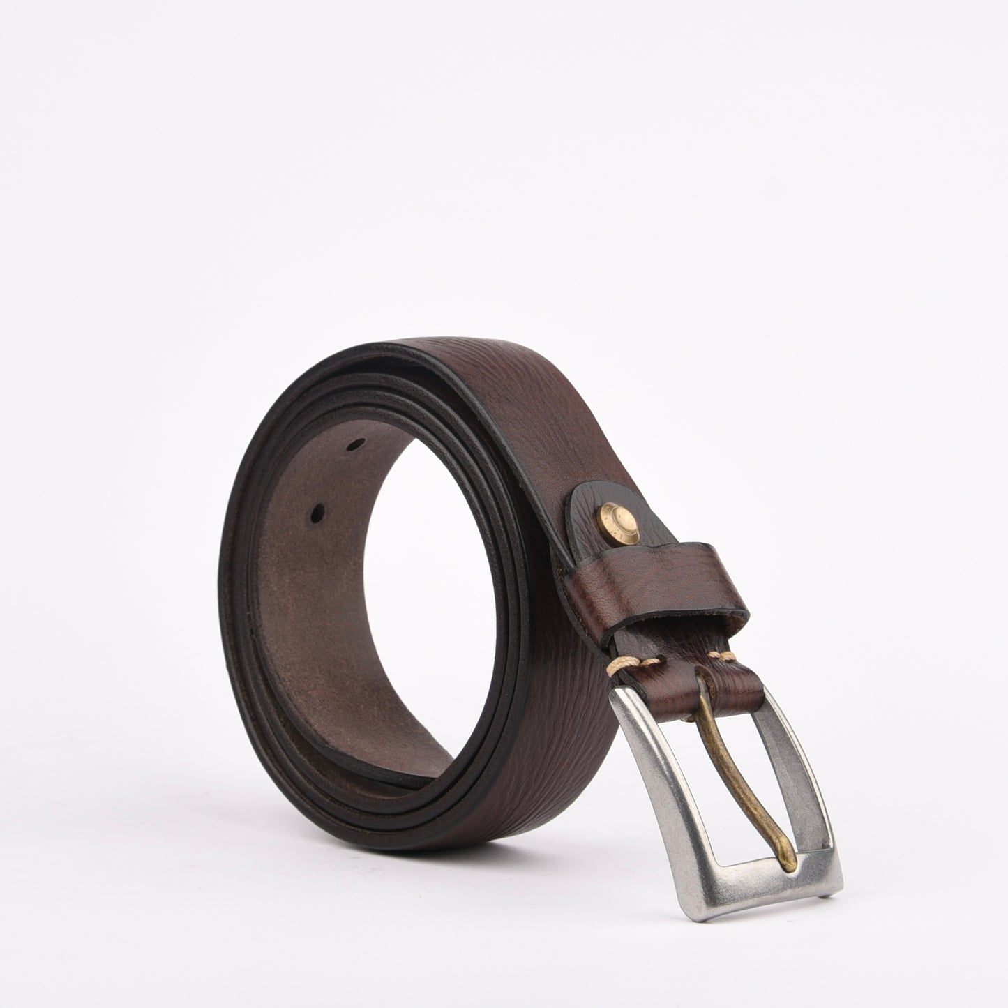 Genuine leather belts for men in brown