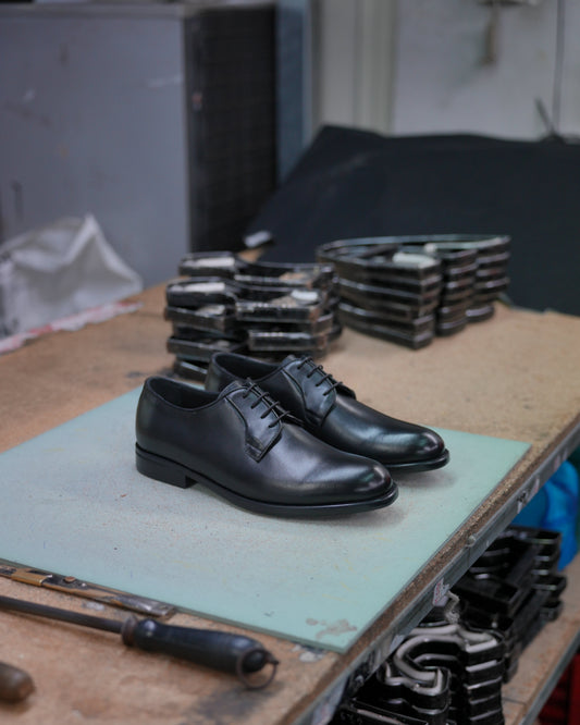 SHALAPI NAPOLI italian derpy shoes for men in black
