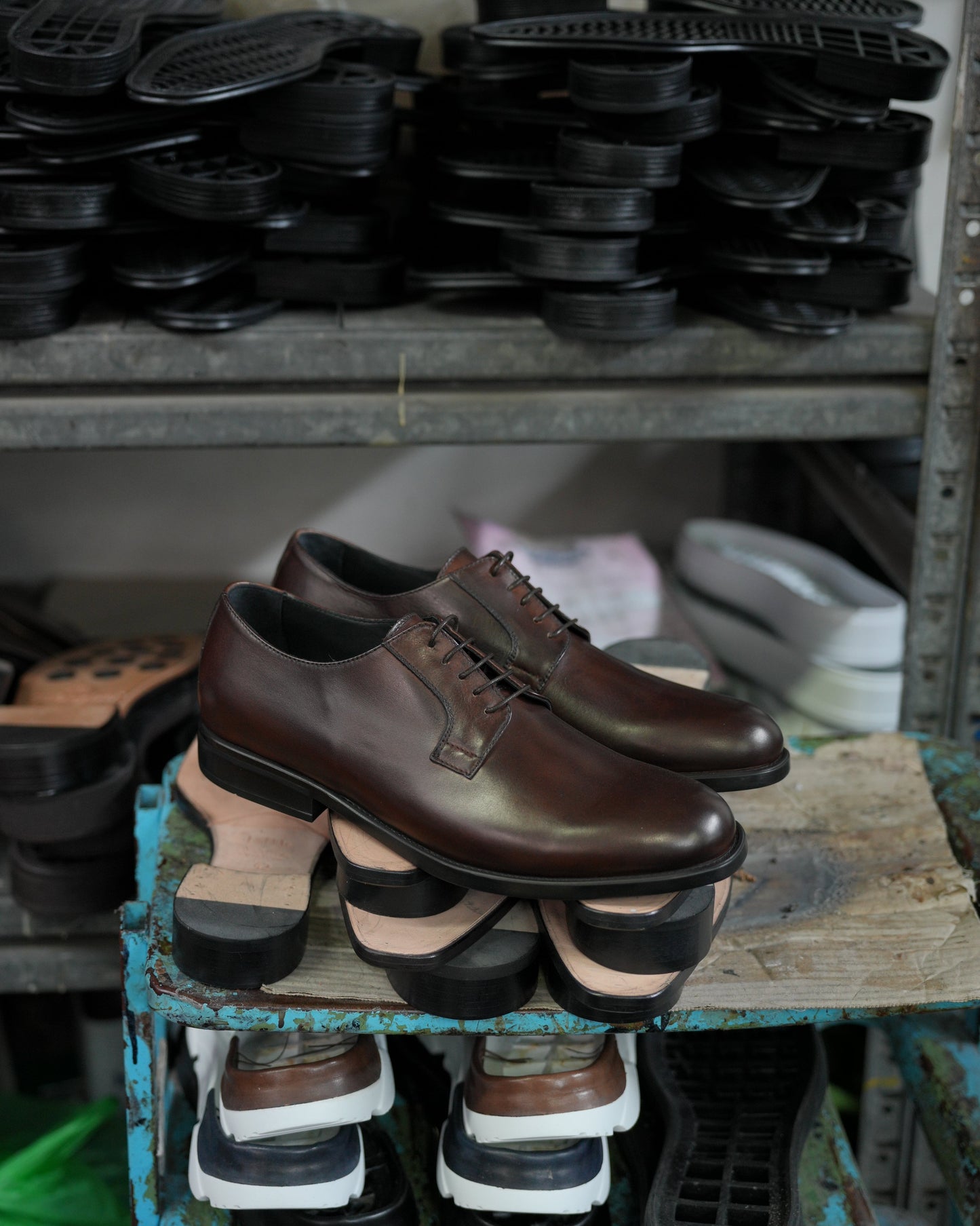 SHALAPI NAPOLI italian derpy shoes for men in brown