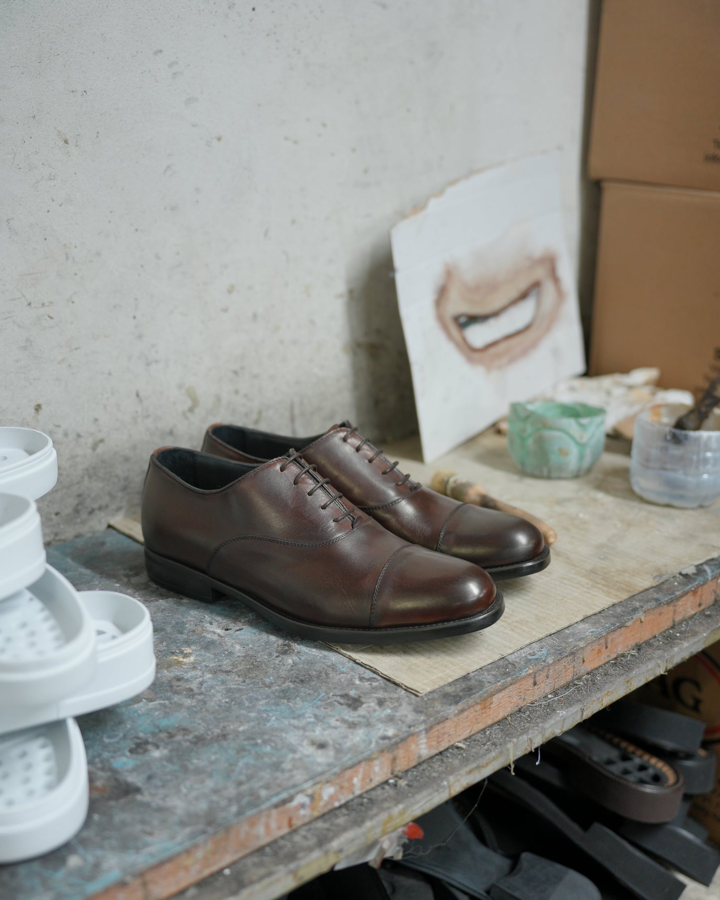 SHALAPI NAPOLI italian oxford shoes for men in brown