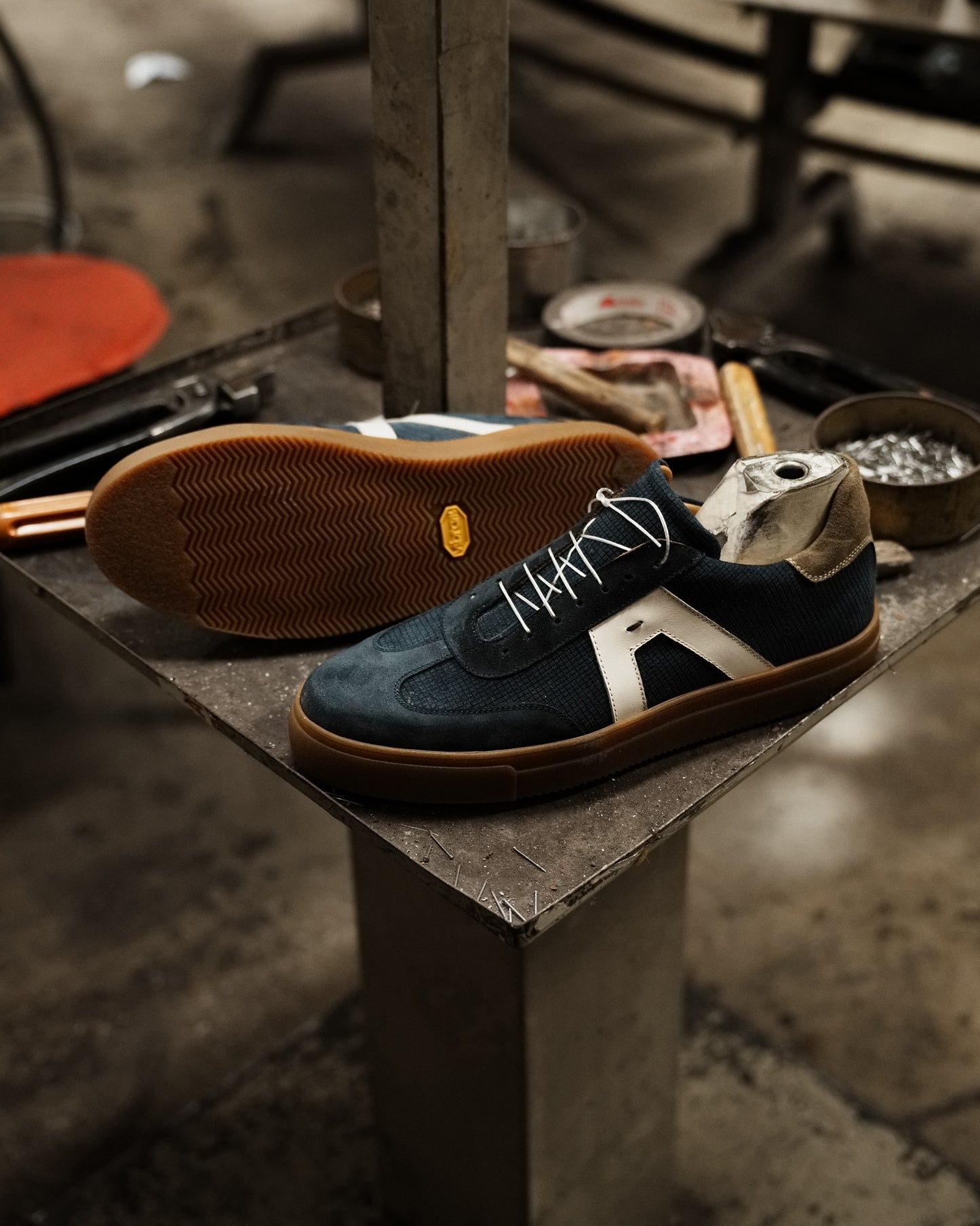 Shalapi Napoli sneaker for men in suede blue
