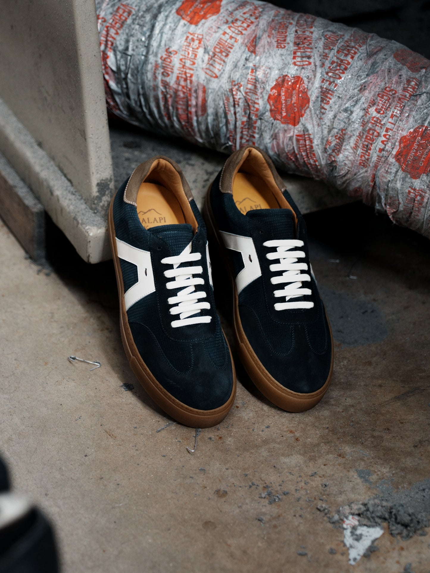 Shalapi Napoli sneaker for men in suede blue
