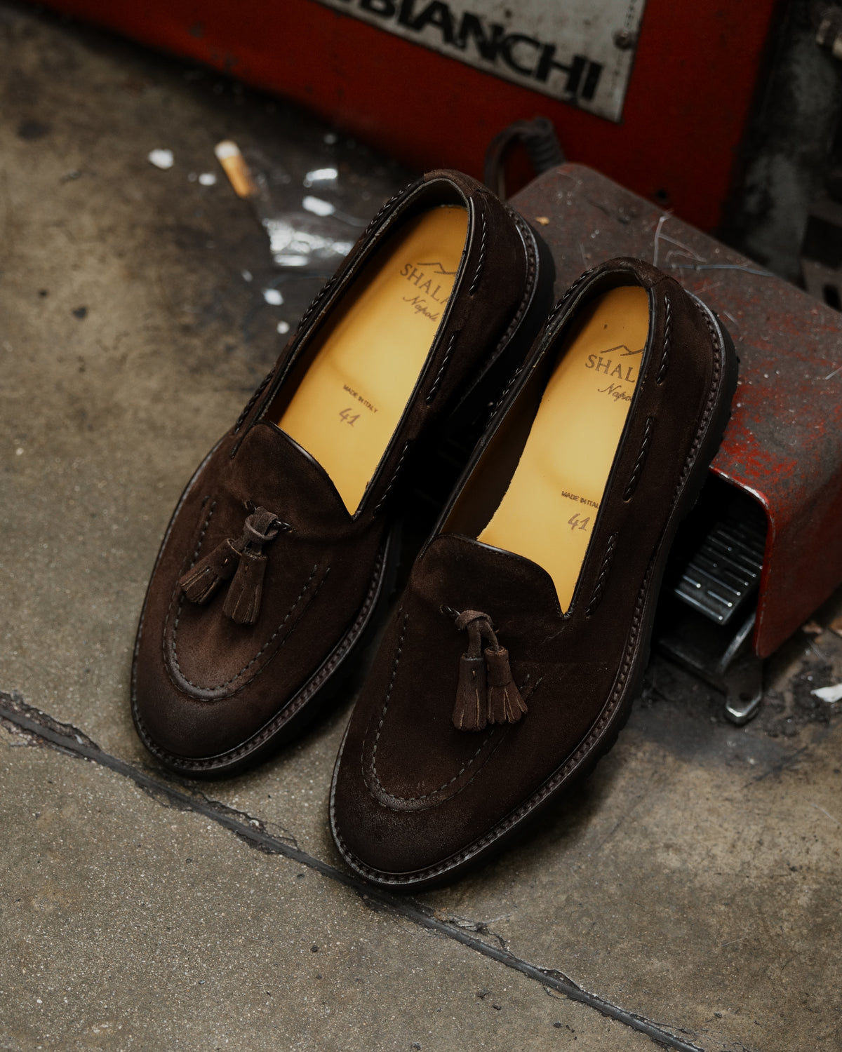 Shalapi Napoli loafers   for men in suede brown