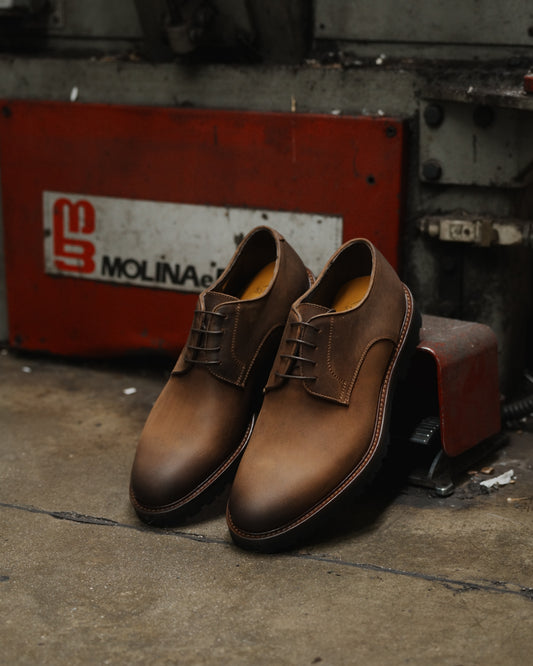 Shalapi Napoli derpy shoes  for men in horse leather in black