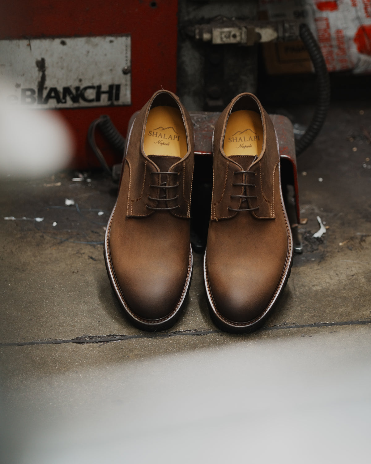 Shalapi Napoli derpy shoes  for men in horse leather in black