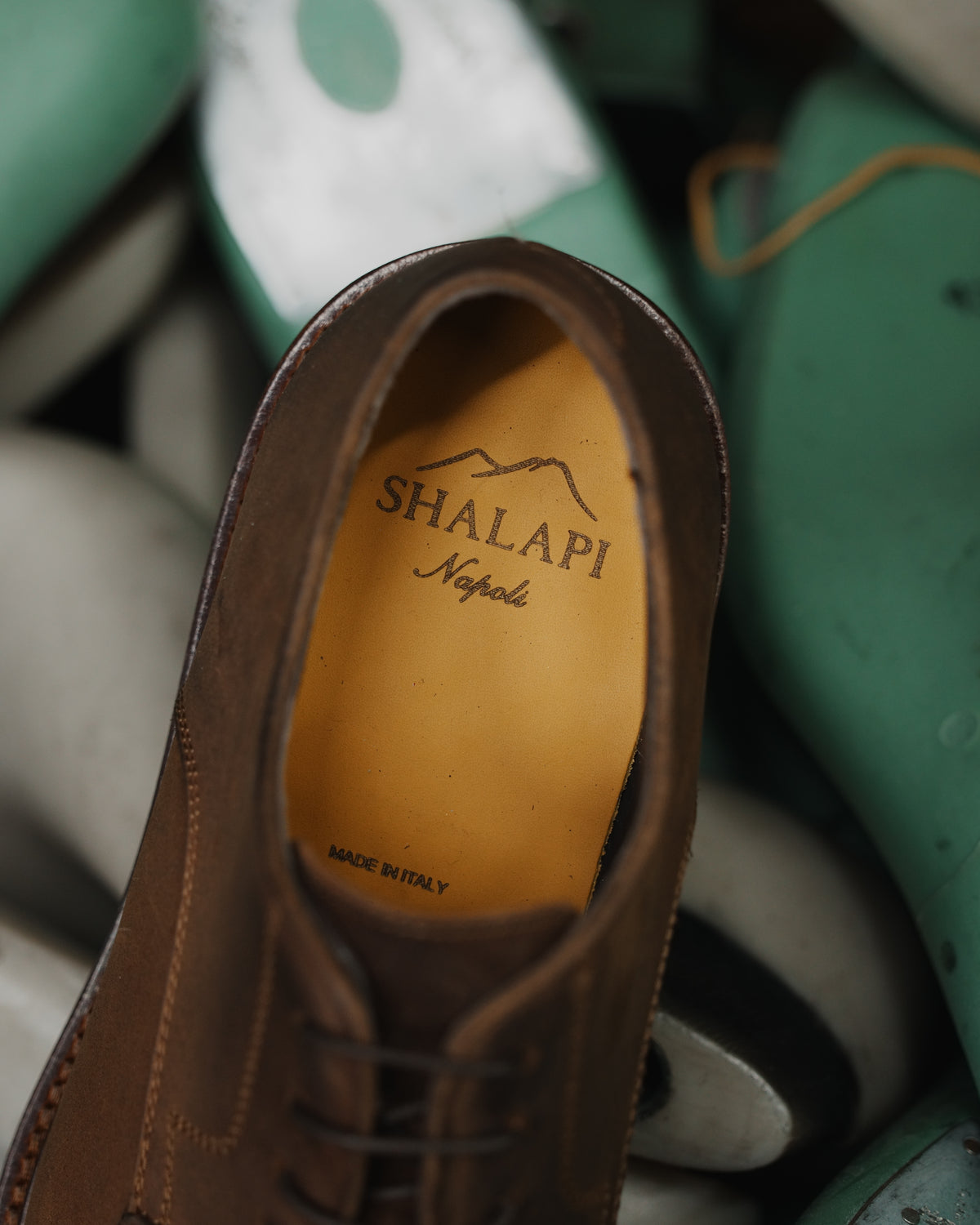 Shalapi Napoli derpy shoes  for men in horse leather in black
