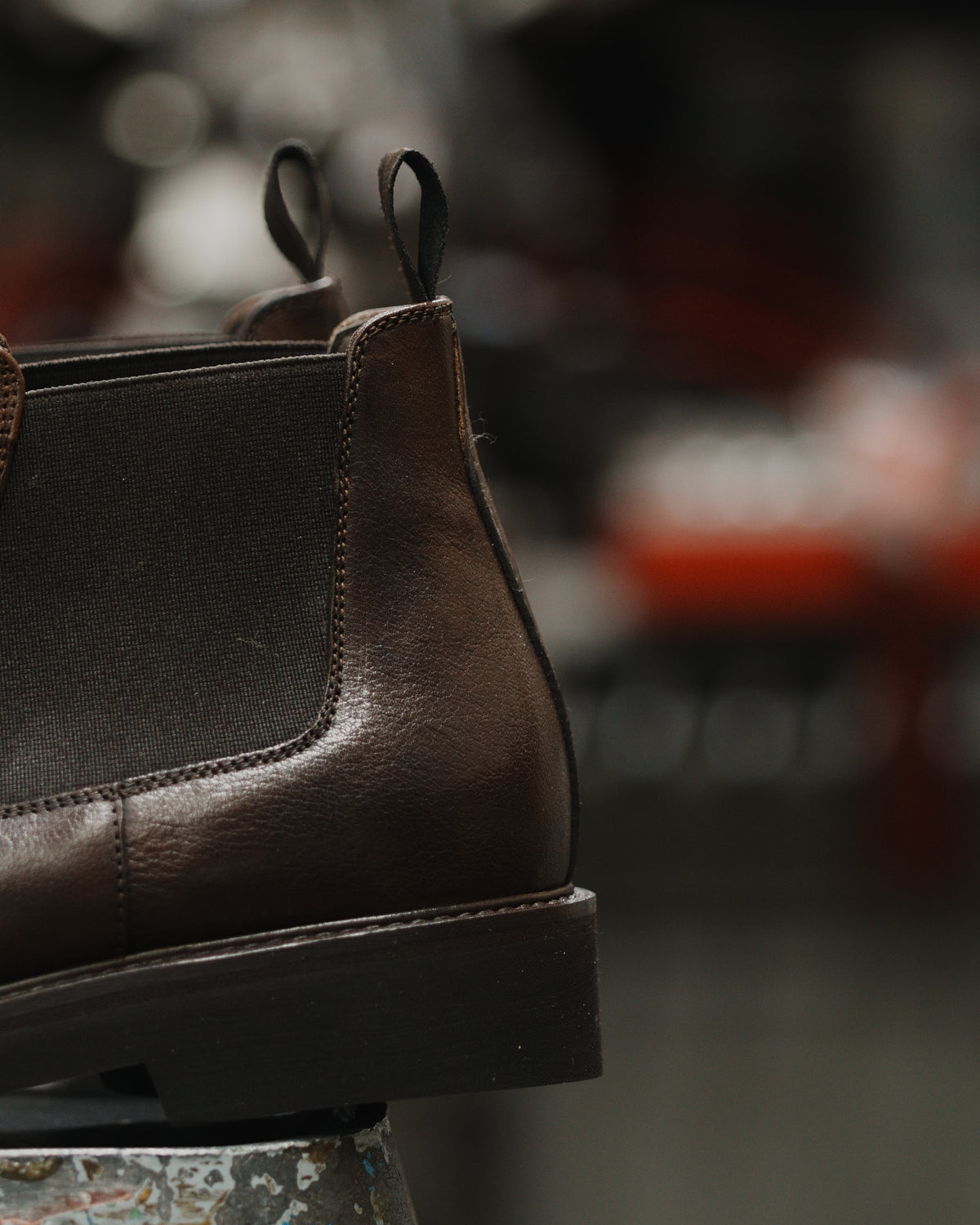 Shalapi Napoli Chelsea boots for men in buffalo brown