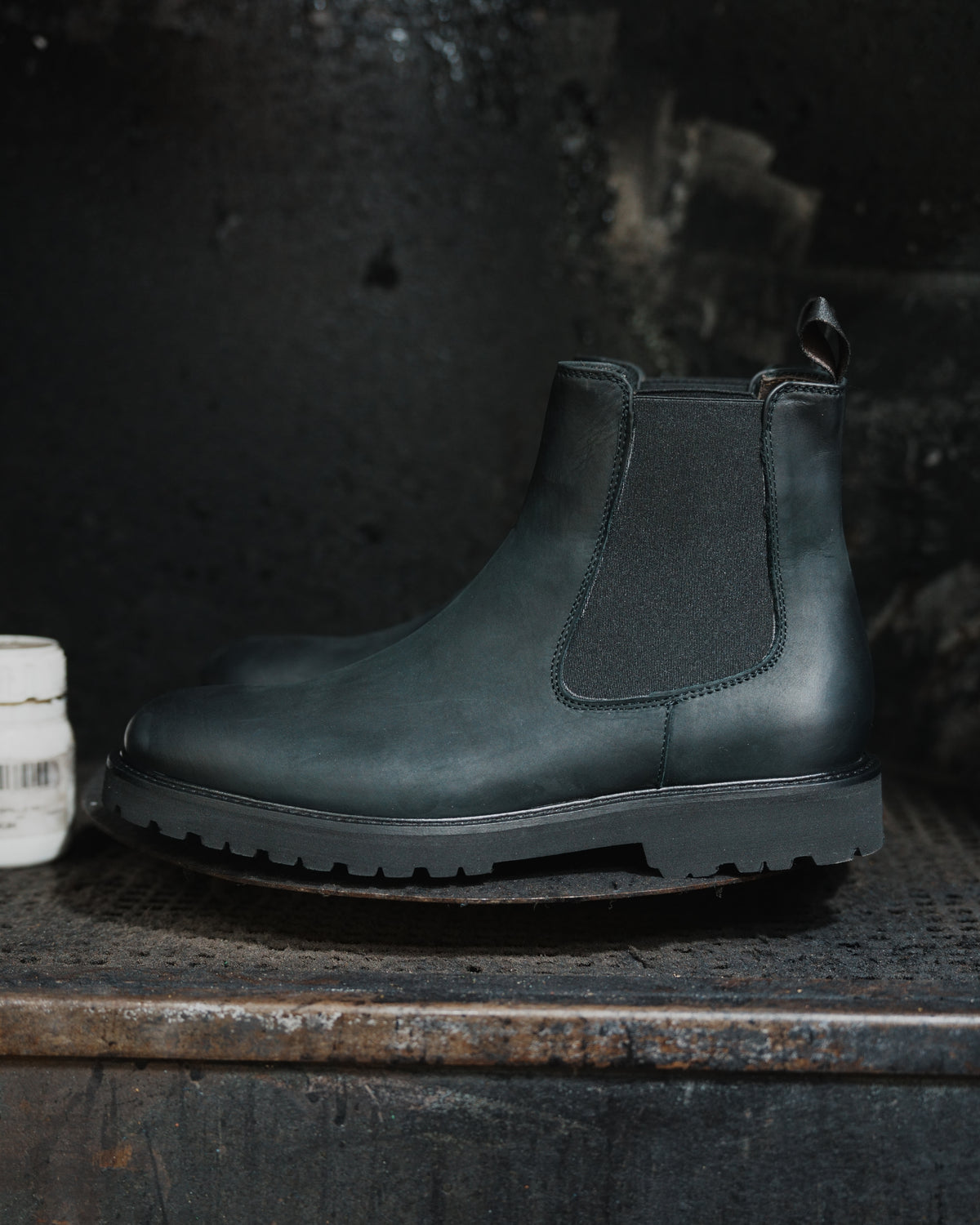 Shalapi Napoli Chelsea boots for men in horse leather in black