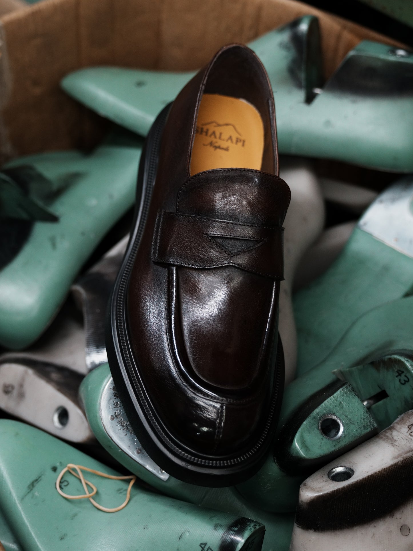 Shalapi Napoli loafers shoes for men in buffalo brown