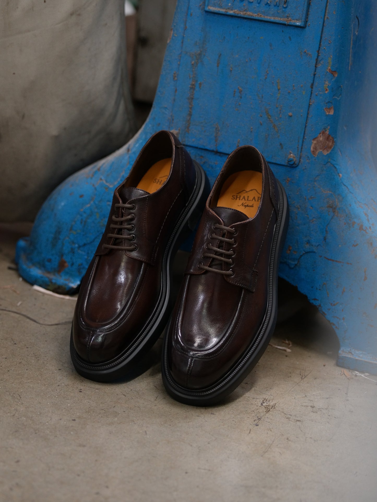 Shalapi Napoli shoes for men in buffalo brown