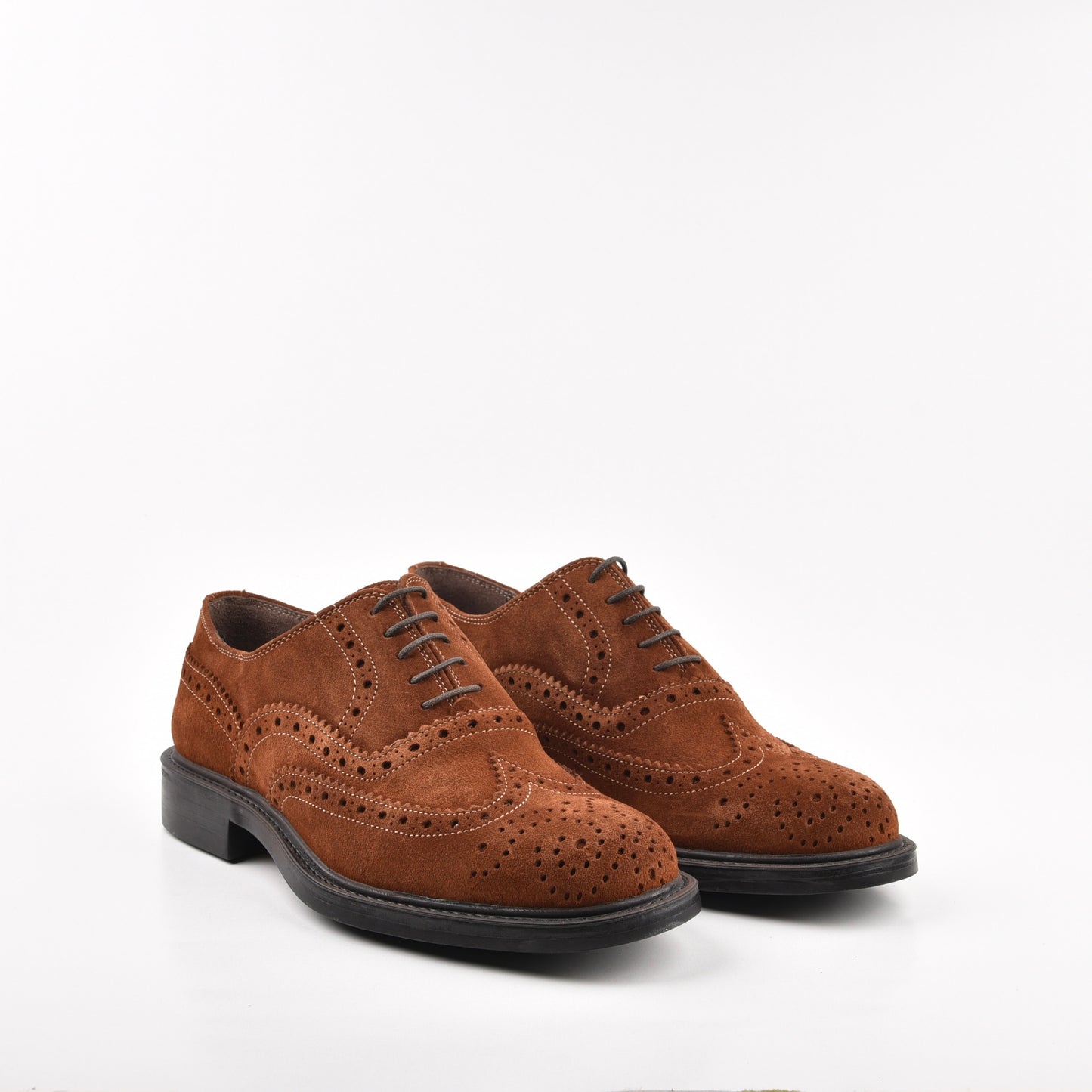 Shalapi Italian Oxford lace up for men in suede Camel