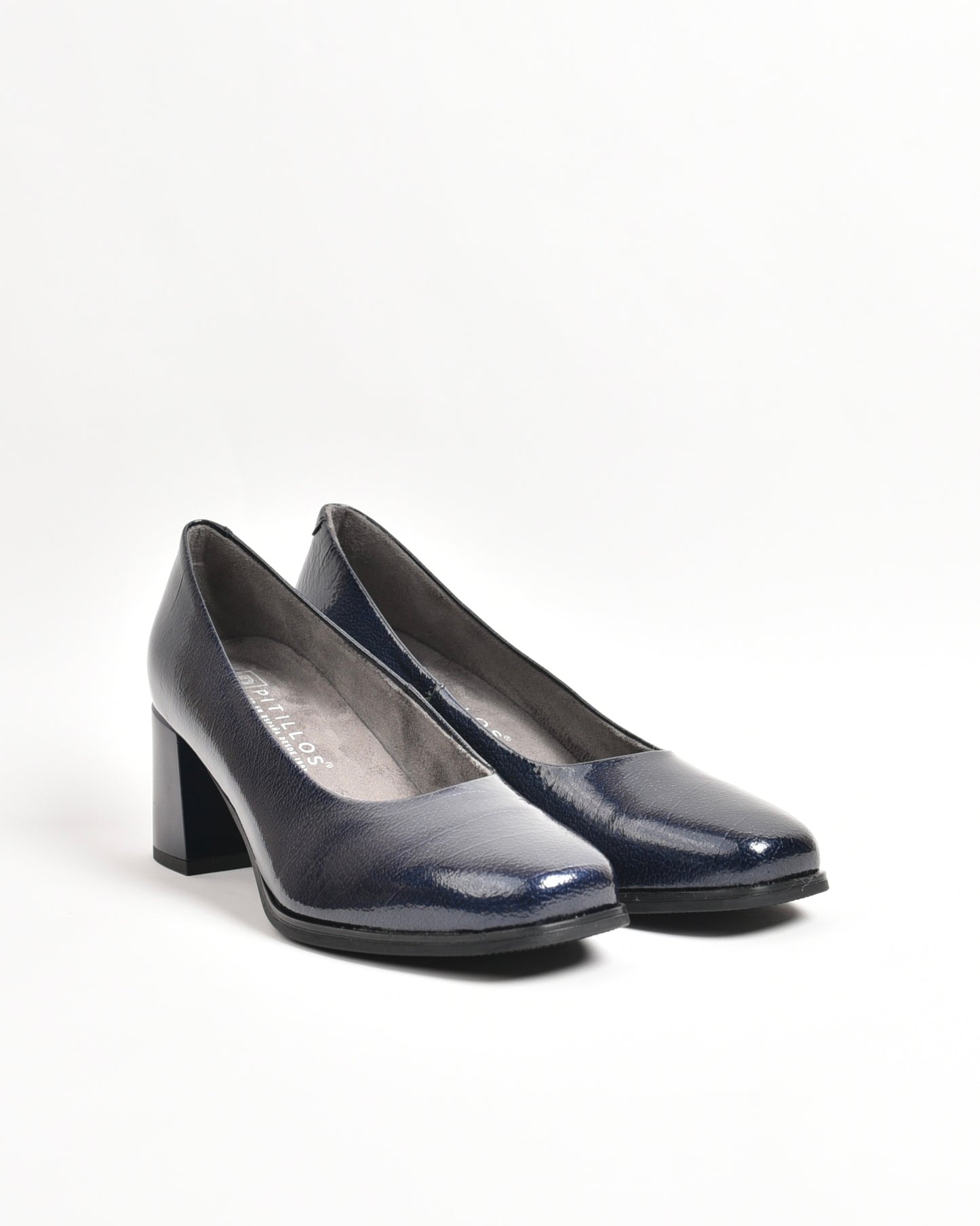 Pitillos classic high heel shoes for women in shiny blue