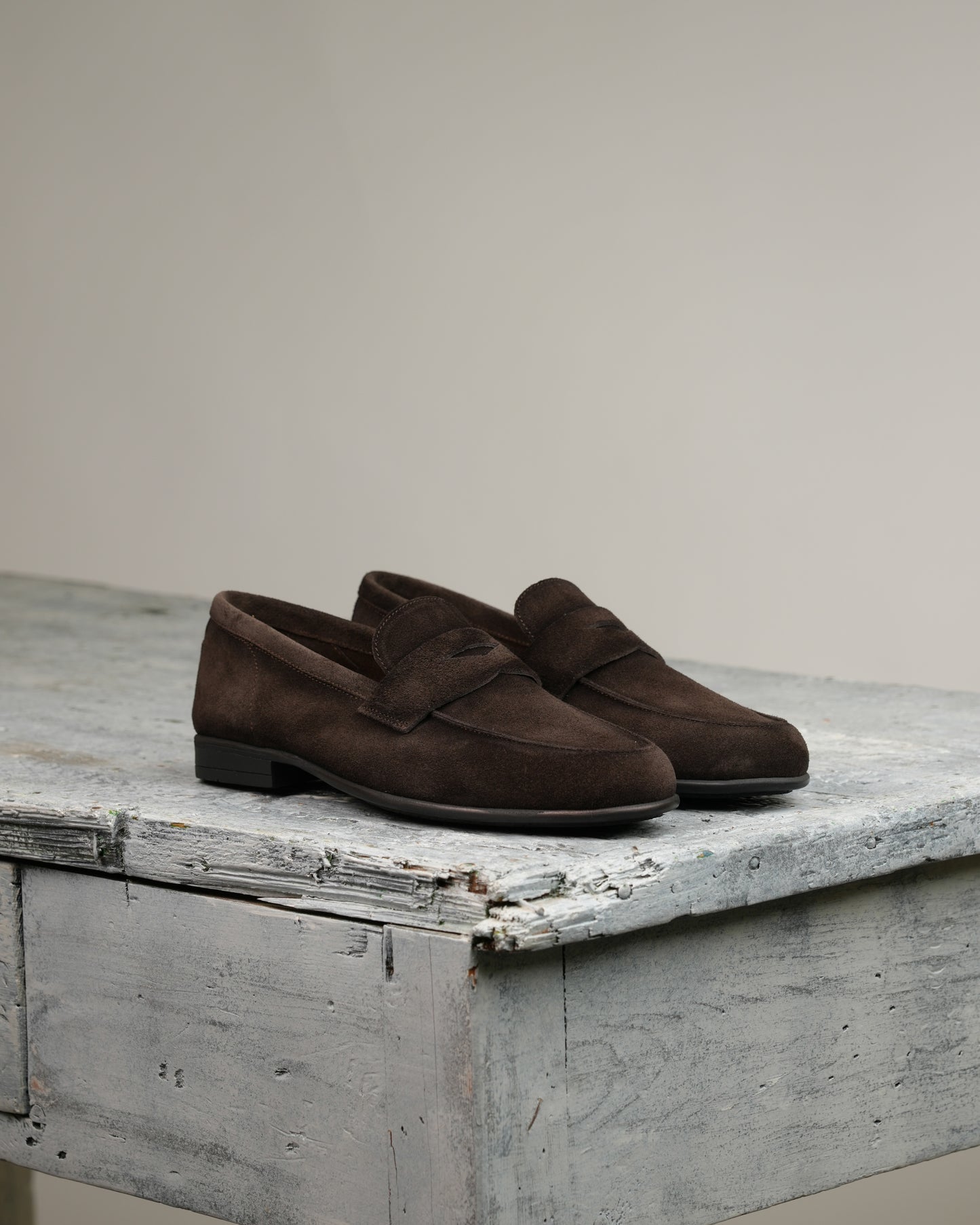 SHALAPI NAPOLI italian loafers for men in suede brown