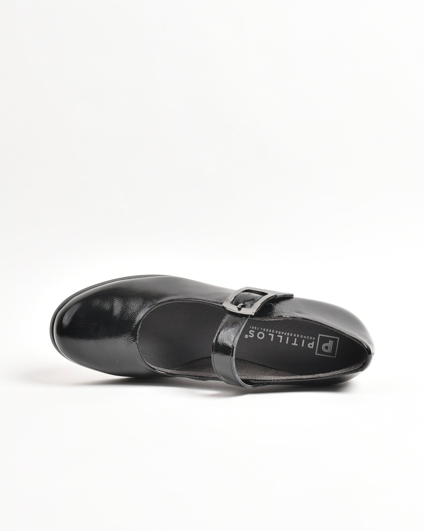 Pitillos classic high heel shoes for women in shiny black