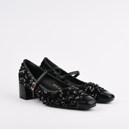 Shalapi Medium Heel Classic Shoes for women in black