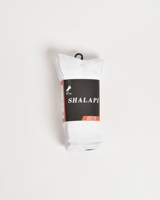 SHALAPI White Cotton Socks for Men – 3 Pairs Pack