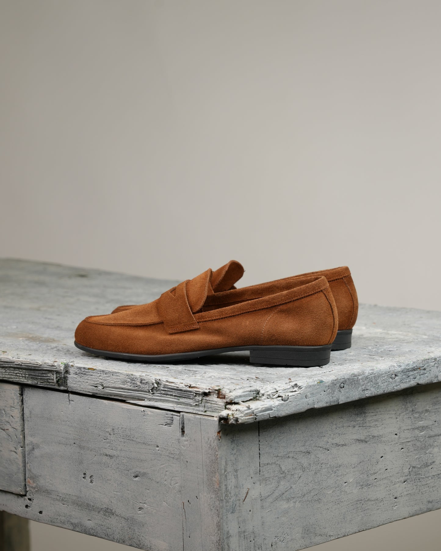 SHALAPI NAPOLI italian loafers for men in suede camel