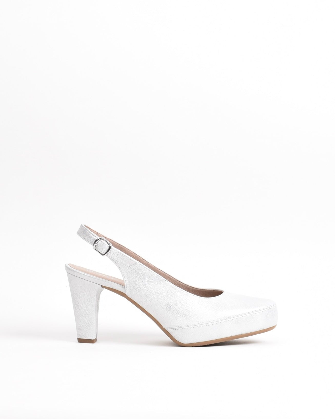 Dorking Fluchos Classic Comfortable Medium heel Sandal for women in Silver