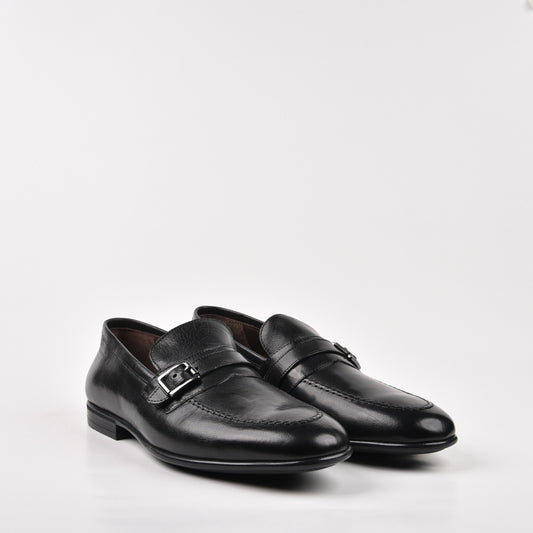 Shalapi Italian loafers for Men in Black