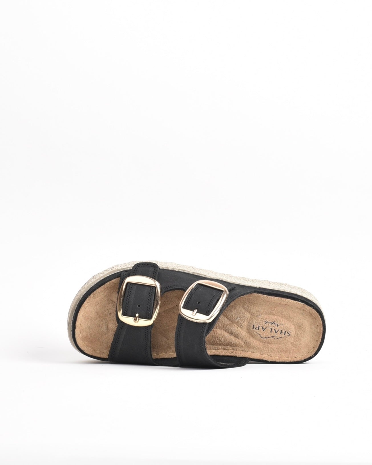 SHALAPI NAPOLI genuine leather slippers for women in Black