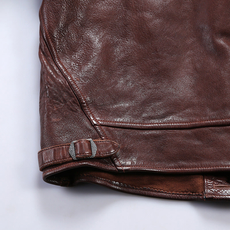 Shalapi guanine leather jackets for men in brown