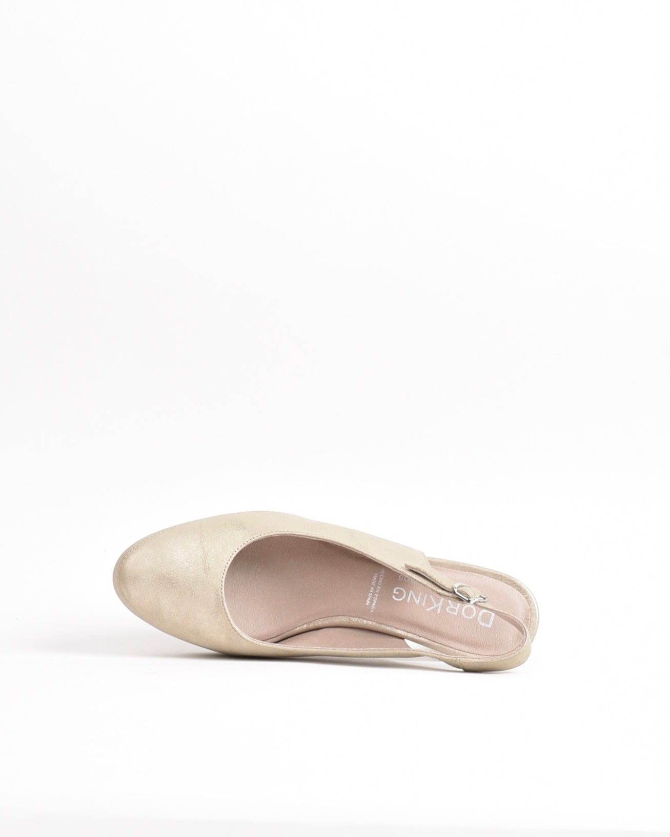Dorking Fluchos Classic Comfortable Medium heel Sandal for women in Gold.