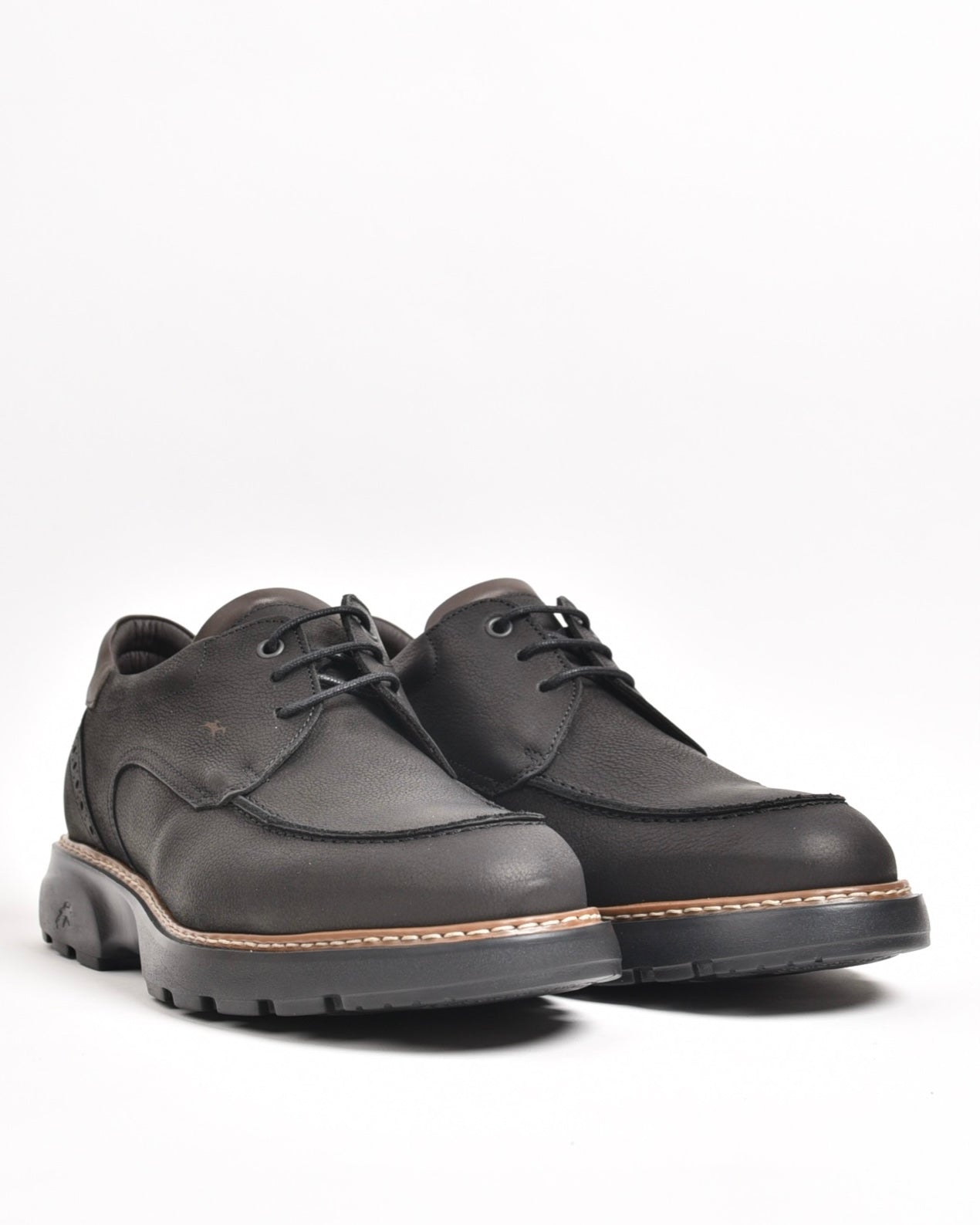 Fluchos apron toe derby shoes for men in black