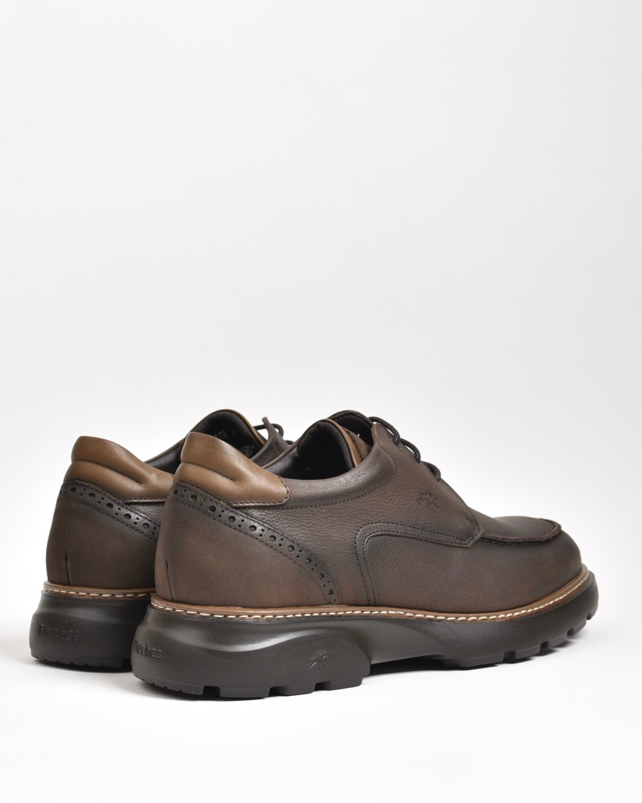 Fluchos apron toe derby shoes for men in brown