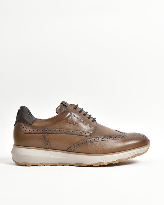 Fluchos oxford classic shoes for men in camel