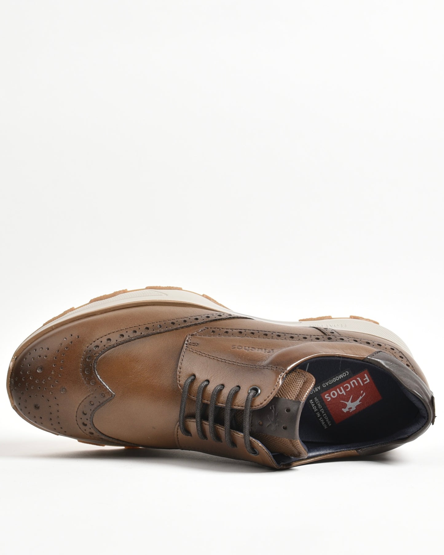 Fluchos oxford classic shoes for men in camel