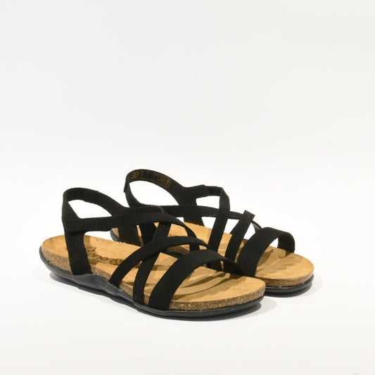 Spanish 100% Genuine Leather Sandal for Women in Soft Black