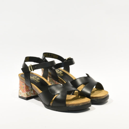 Spanish 100% Genuine Leather Sandal for Women in Black