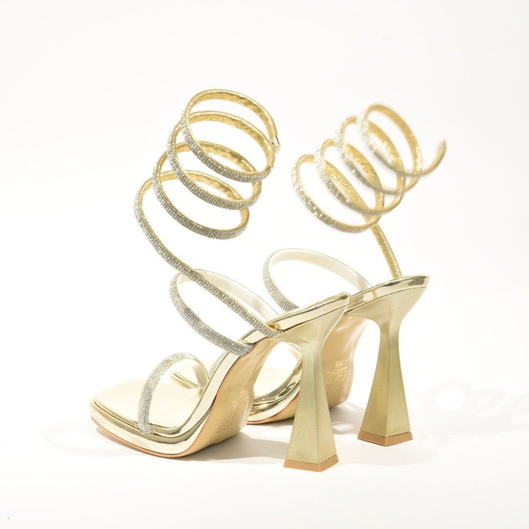 Turkish High heel Sandal for Women in Gold
