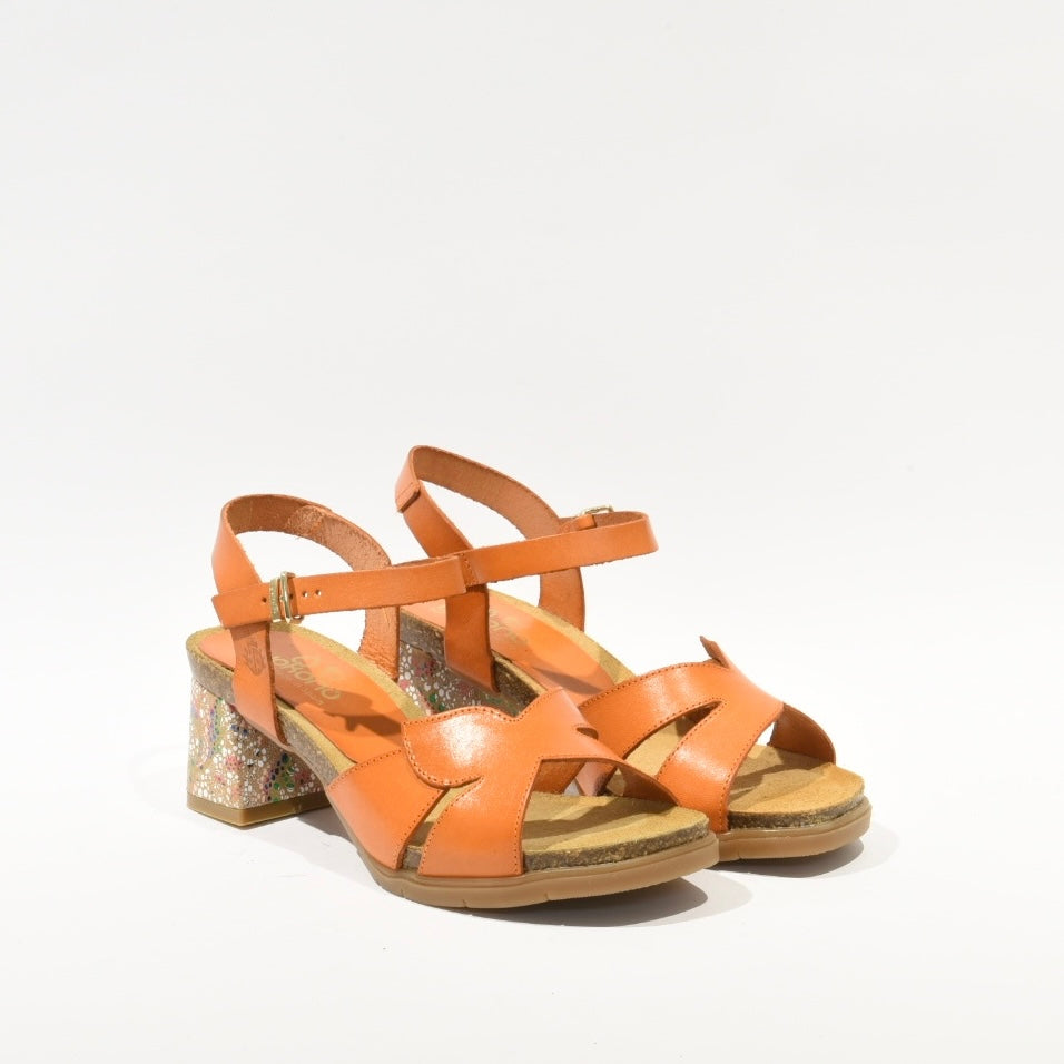 Spanish 100% Genuine Leather Sandals for Women in Orange