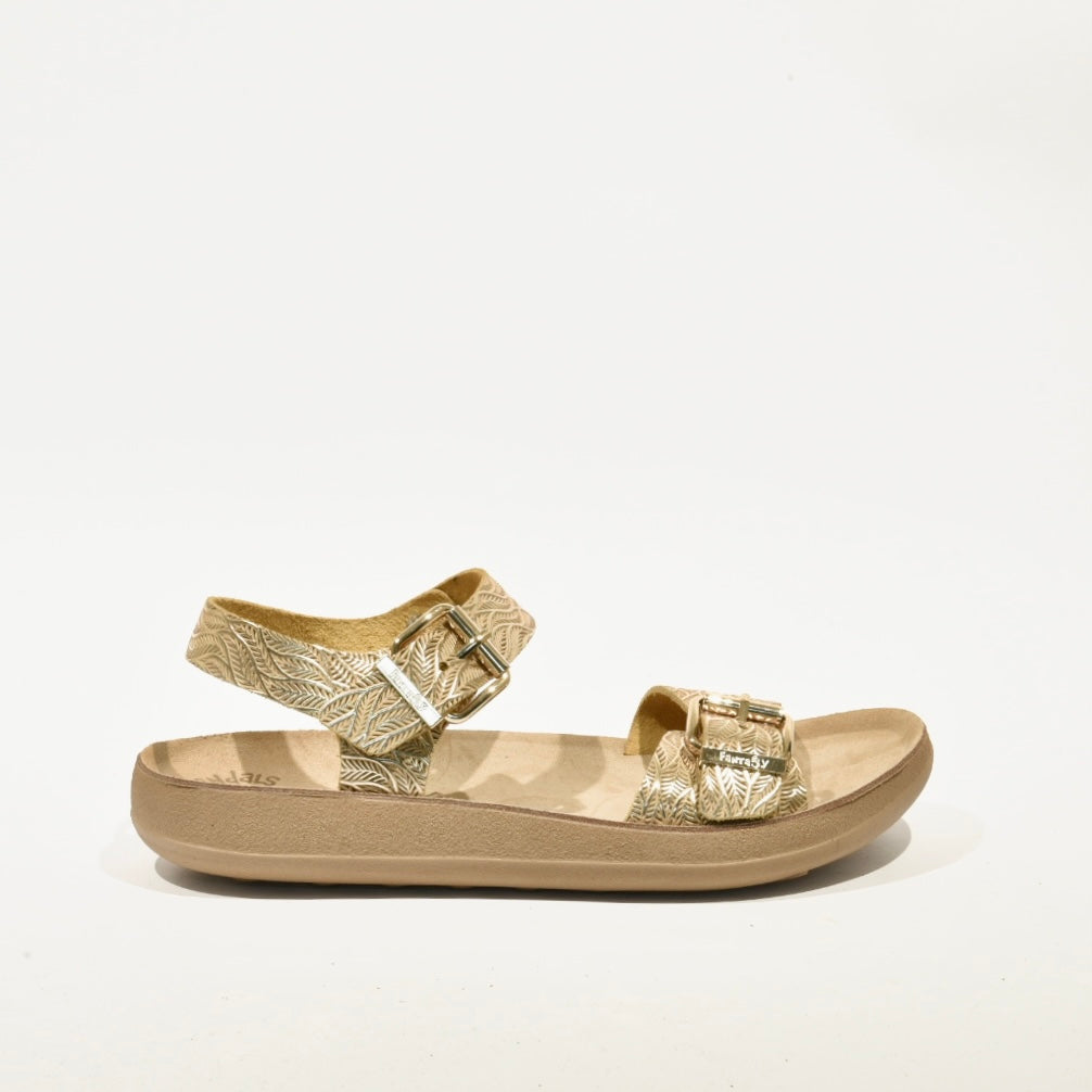 100% Genuine Leather Greek Sandal for Women in Gold