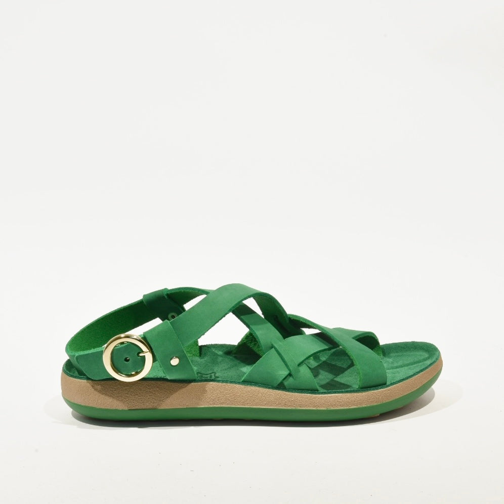 Fantasy sandals 100% Genuine Leather Greek Sandal for Women in Emerald Green
