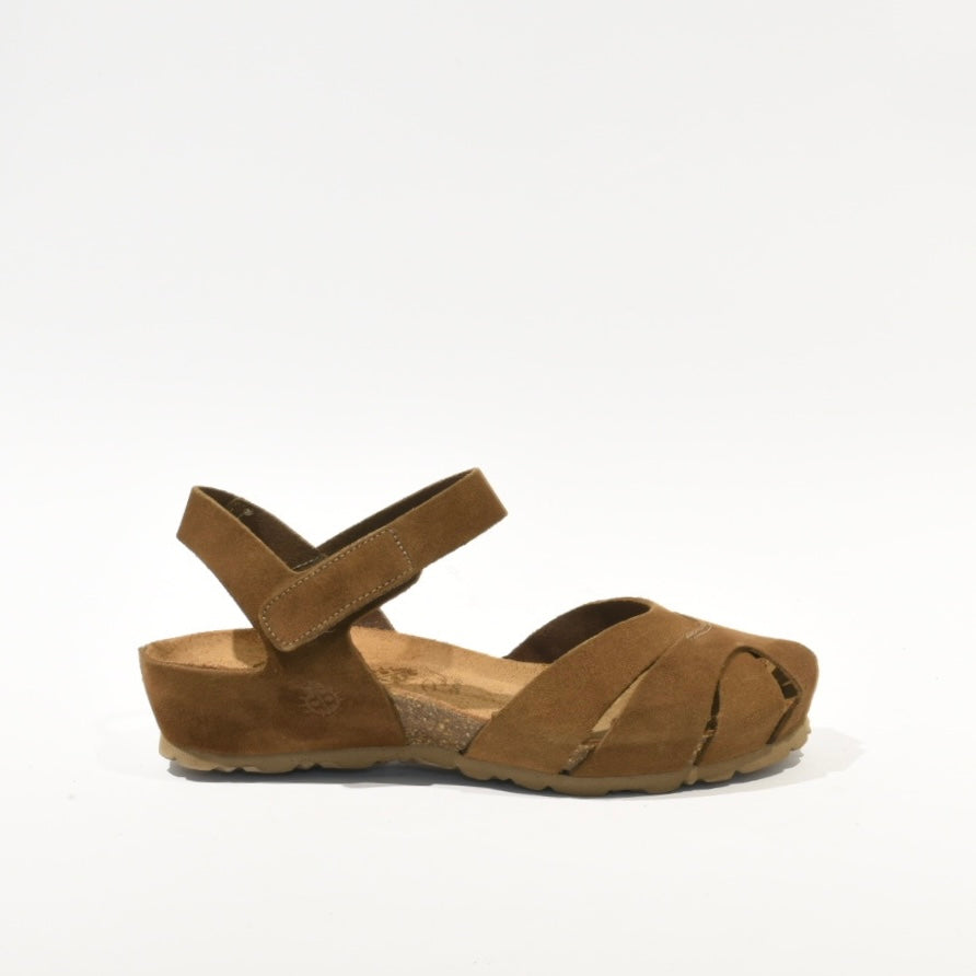 Spanish 100% Genuine Leather Sandal for Women in suede Camel