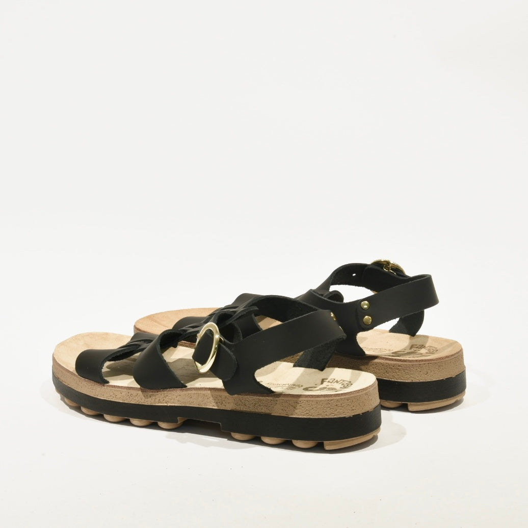 Fantasy sandals 100% Genuine Leather Greek Sandal for Women in Black