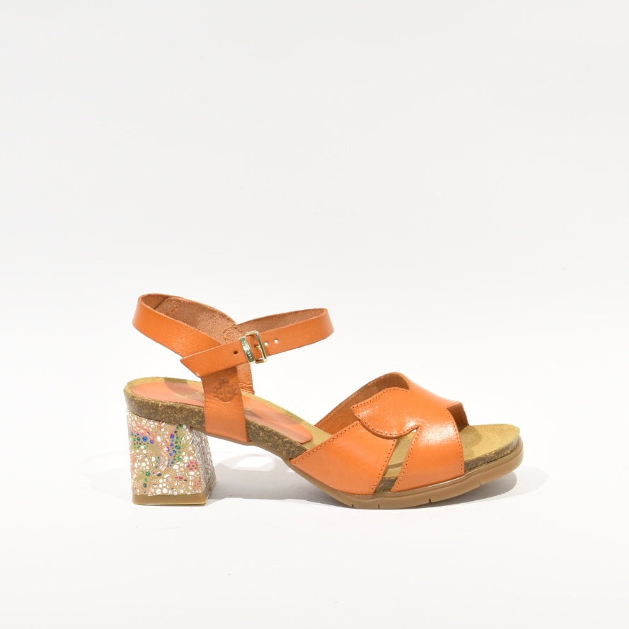 Spanish 100% Genuine Leather Sandals for Women in Orange
