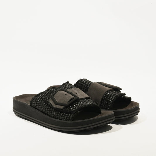 Fantasy sandals 100% Genuine Leather Greek Slipper for Women in Black