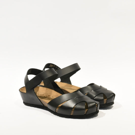 Spanish 100% Genuine Leather Sandal for Women in Soft Black